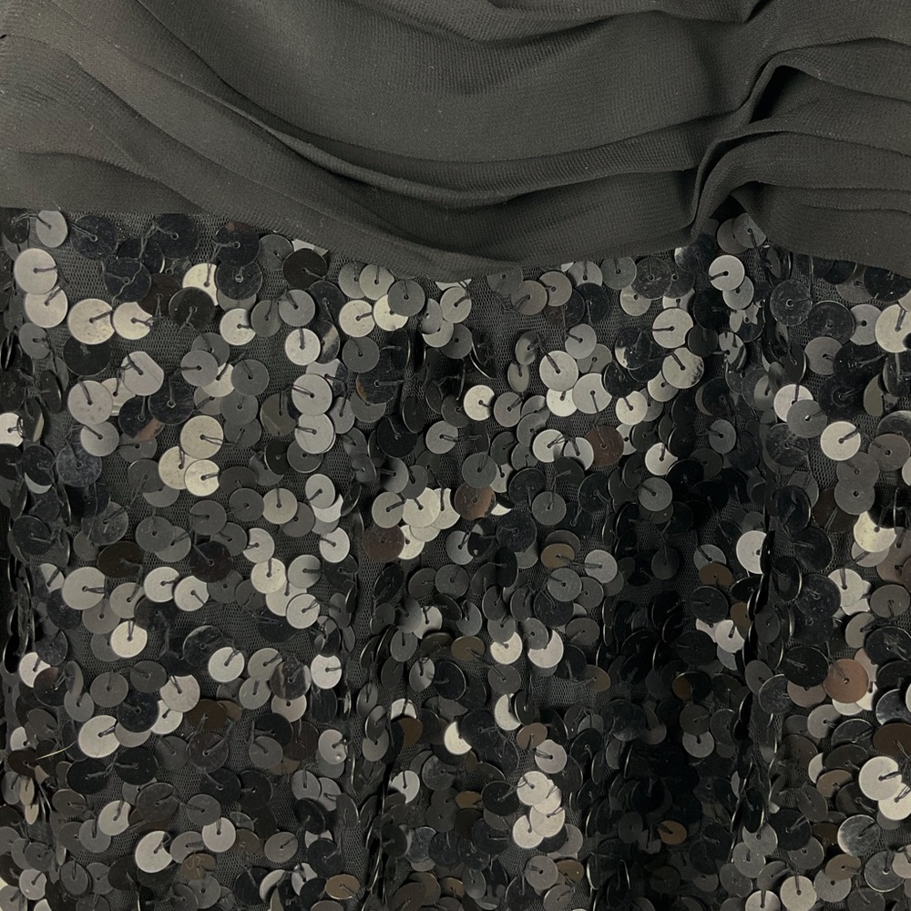 Boston Proper Black Sequin Dress with Sash - Picture 4 of 7